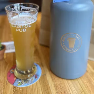 Beehive wheat and a growler