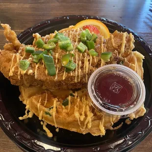 Chicken and waffles.