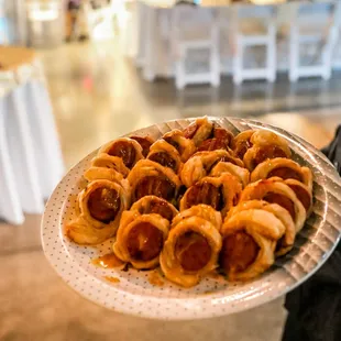 Andouille sausage in puff pastry