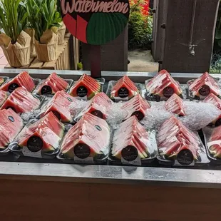 Unsafe watermelon display