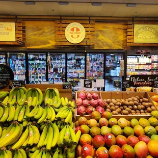 a display of fruit and vegetables