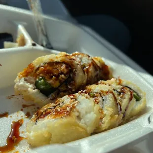 a close up of a plate of food