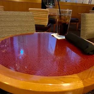 Everything was clean here. I had a nice little table for my dinner.