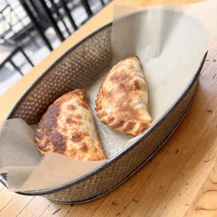 a basket of food on a table