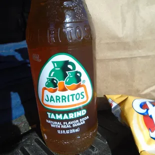 Jarritos "tamarind" flavor - interesting - good.