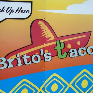 Logo on the side of the food trailer.