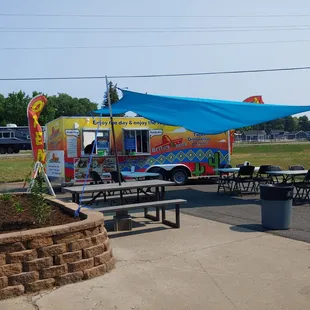 a colorful food truck