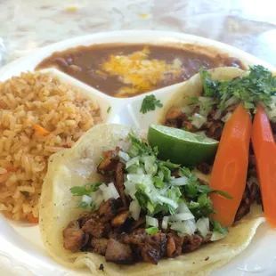 Lunch Combo: $6.99! Al Pastor, very delicious.