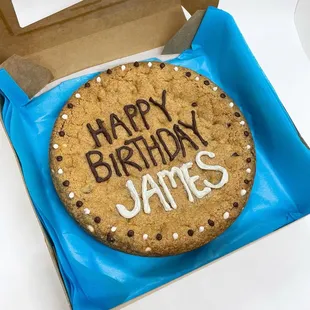 Custom Chocolate Chip Cookie-Cake with both white and dark chocolate chips!