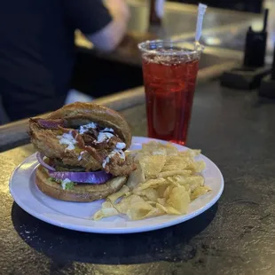 Cheddar Bacon Ranch Chicken Sandwich Hand Breaded with House made Ranch