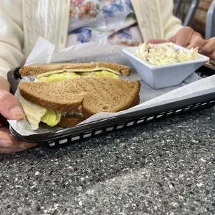 Tuna sandwich with coleslaw