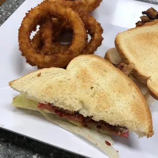 BLT and onion rings