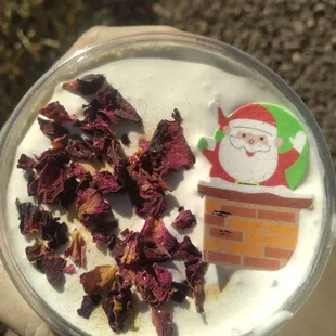 Rose pedals and rosy cheeks.