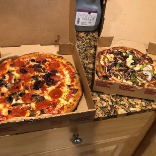 Two tasty pizzas - yum!!