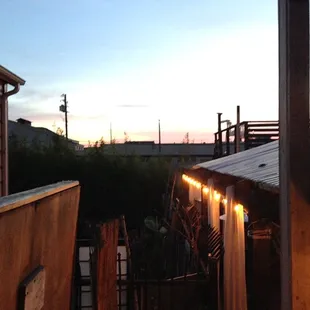 The view of the neighborhood from the second floor deck at BRIX 581 in Oakland.