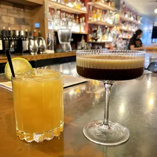 Peach Smash and Expresso Martini