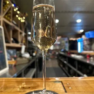 a glass of champagne