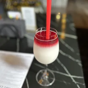 Wine slushie with wine floater