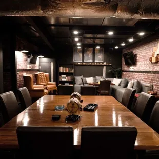 a table and chairs in a room