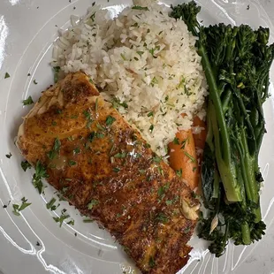 Salmon entree --- the best thing on the menu (summer 2023)