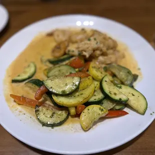 Halibut and prawns