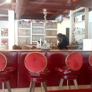 Noticed beautiful glass partition. Rumored it's done by Tiffany's.