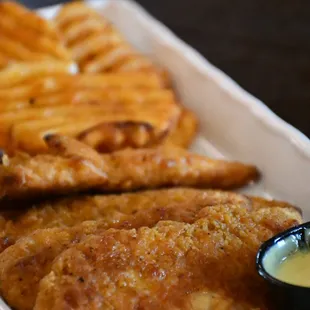 Chicken Tenders with Waffle Fries