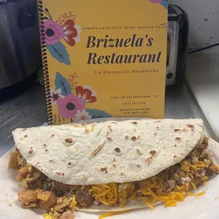 a burrito on a plate