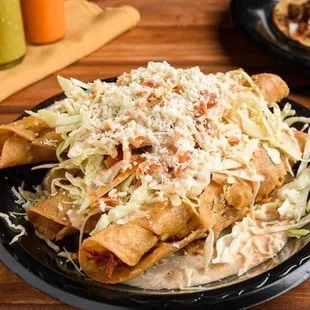 a plate of mexican food