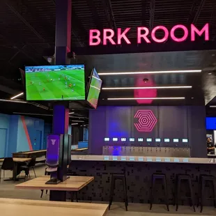Beer wall and kitchen