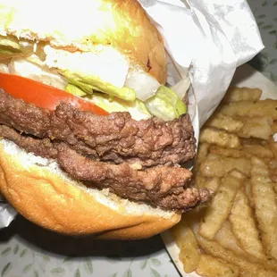 Bro burger with garlic fries