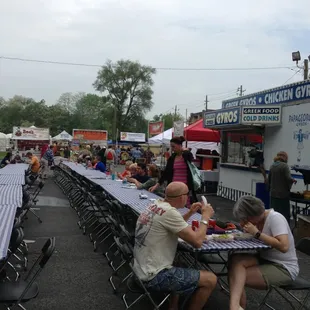 Too many delicious choices to choose from in food row!