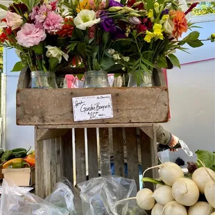 a display of fresh vegetables