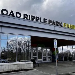 Entryway with accessible parking up front.