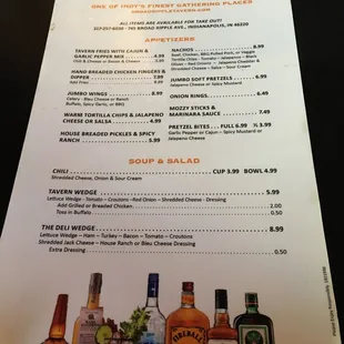 menu