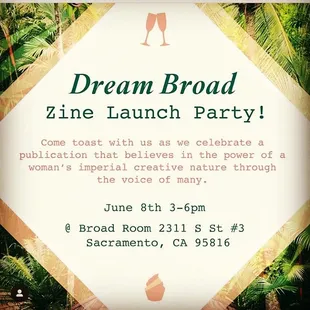 Invite to magazine launch