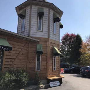 the front of the building