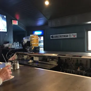 From the bar. Really nice interior and the cook seems really knowledgeable about good food.