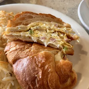Western Egg and Cheese Sandwich on a croissant