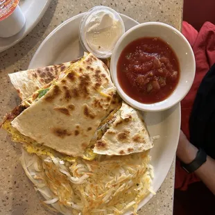 Breakfast Chicken Quesadillas