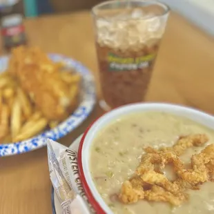 Clam chowder was hardy and worth it --$13
