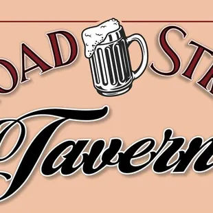 a mug of beer with the word broad street tavern