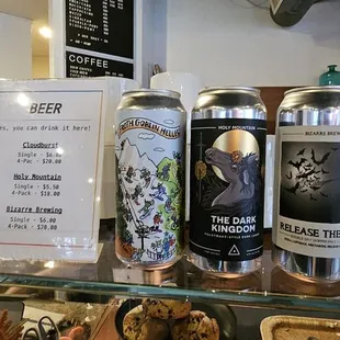 a variety of beverages