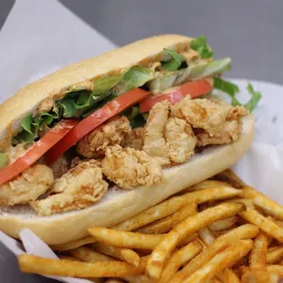 a sandwich and french fries