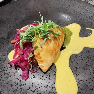 Shrimp &amp; Chorizo empanada with chimchurri