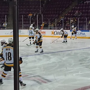 a hockey game in progress