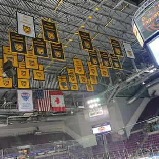 the scoreboard of the hockey game
