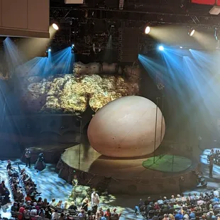 a giant egg on stage