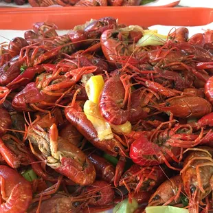 2 pounds of boiled crawfish, yum!