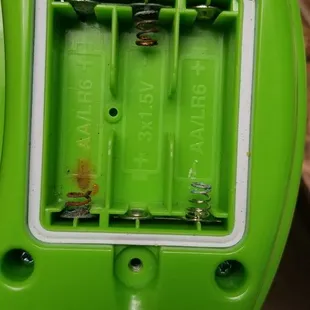 Battery compartment completely rusted out. Spiral tong completely rusted off and broke